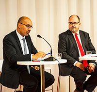 Franske EU-ministern Harlem Désir och LOs ordförande Karl-Petter Thorwaldsson
